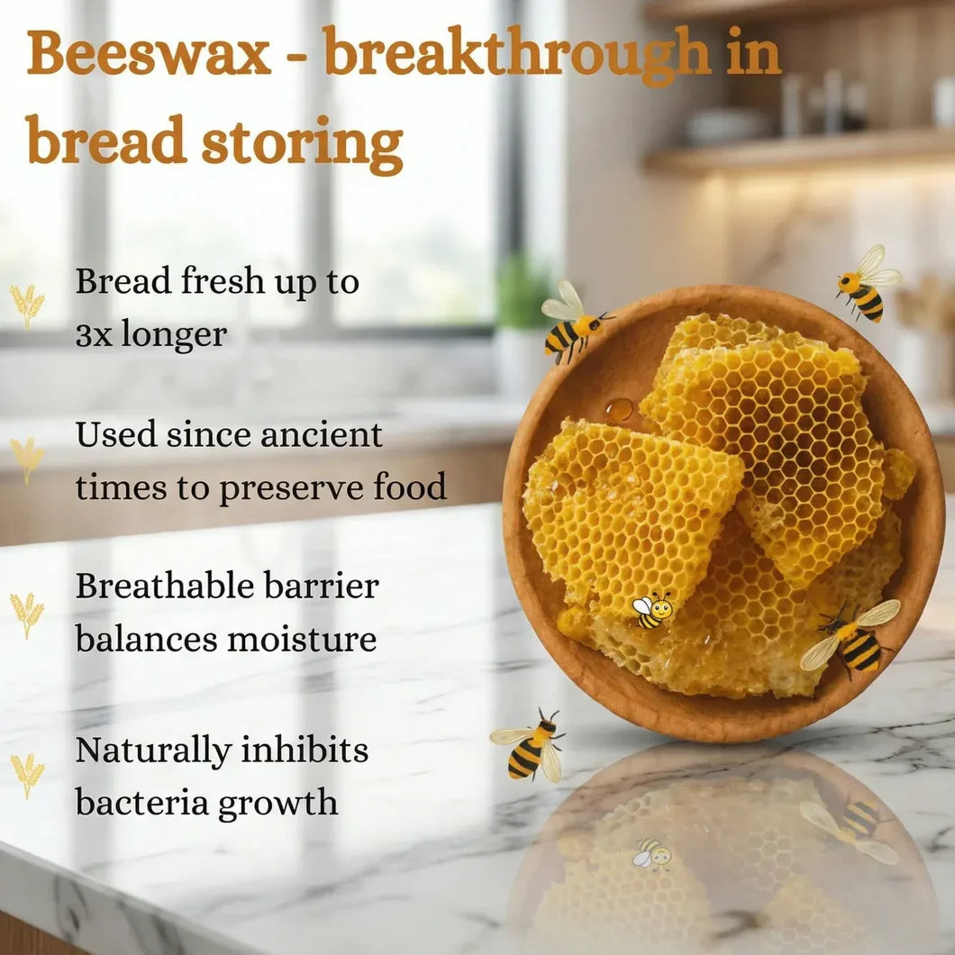 Premium 100% Cotton-Beeswax Bread Bags 🐝🍯